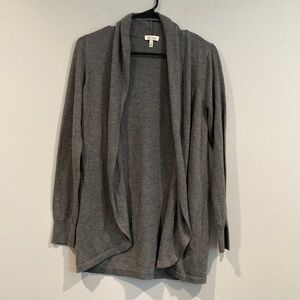 Ella Moss Solid Gray Long Sleeve Cardigan - Size Small